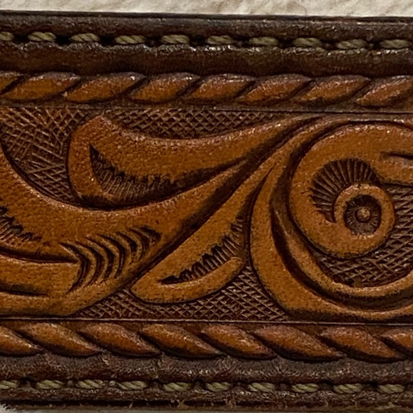 Men's Nocona Tucson Top Grain Brown Western-Style Leather Belt Size 40 VGC - Picture 5 of 7